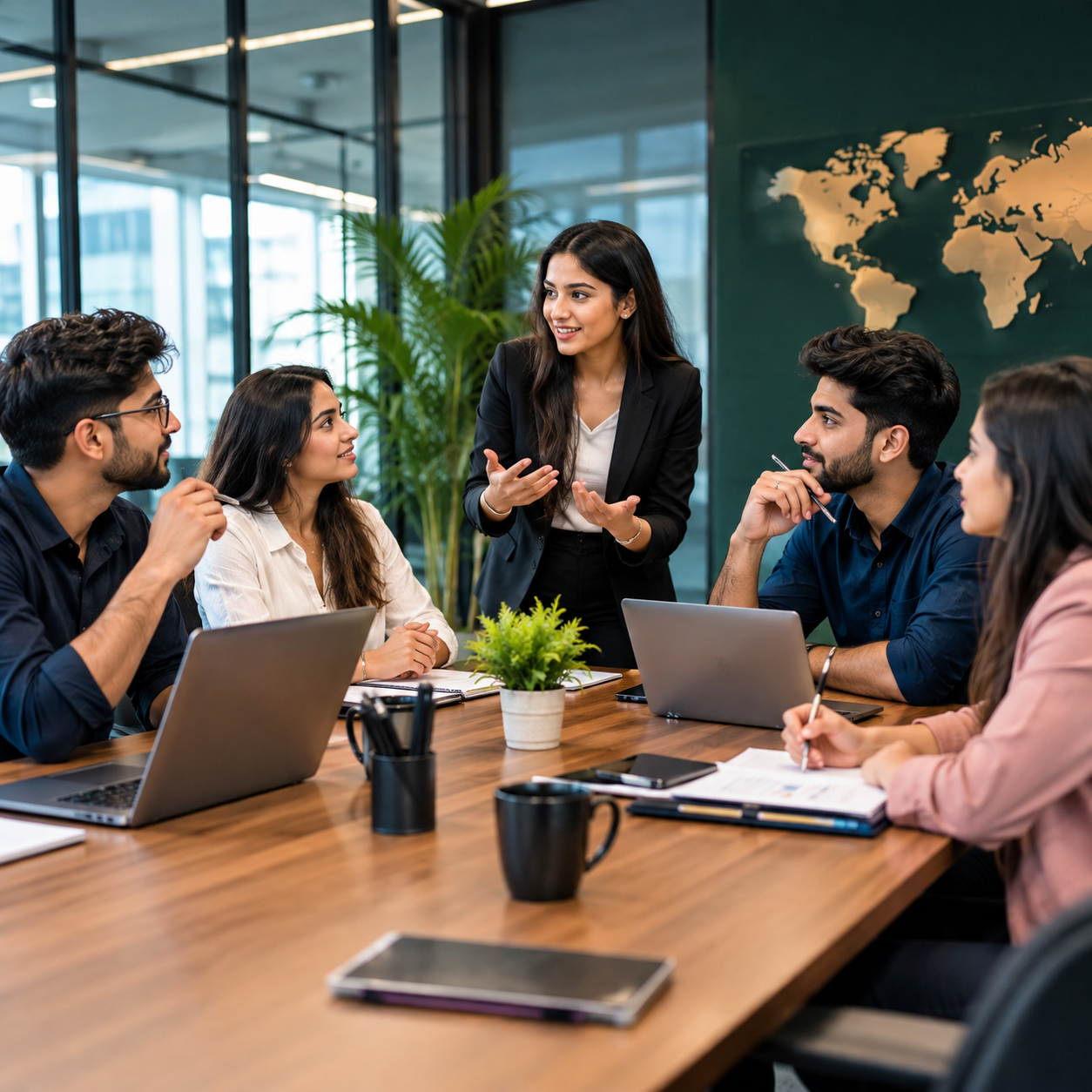 Young professionals working together in a meeting